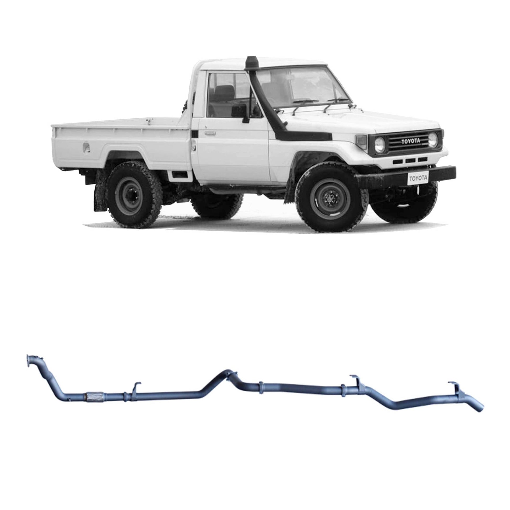 70 Series Land Cruiser Extreme Duty Exhaust - 78 Series (01/1990 - 01/2007), 75 Series (03/1990 - 11/1999)