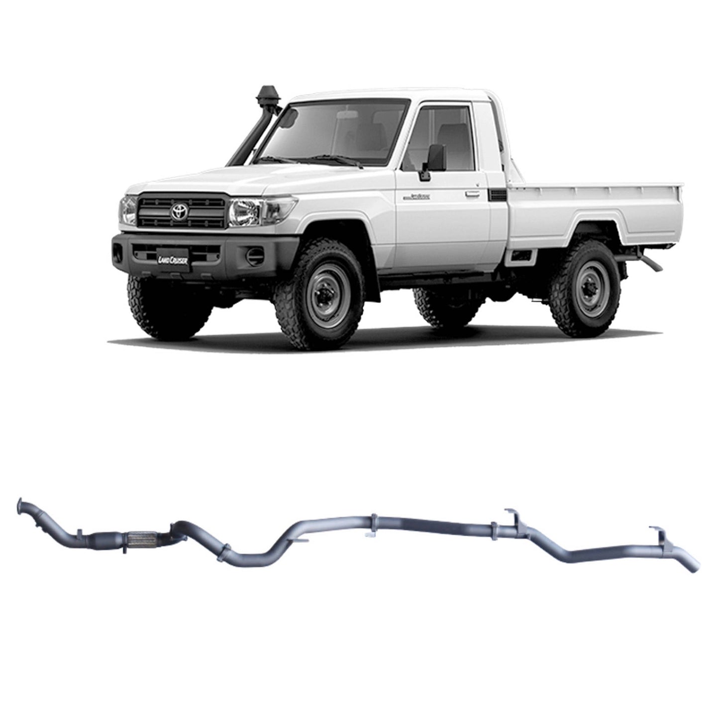 70 Series Land Cruiser Extreme Duty Exhaust - 79 Series Single Cab (03/2007 - 10/2016)