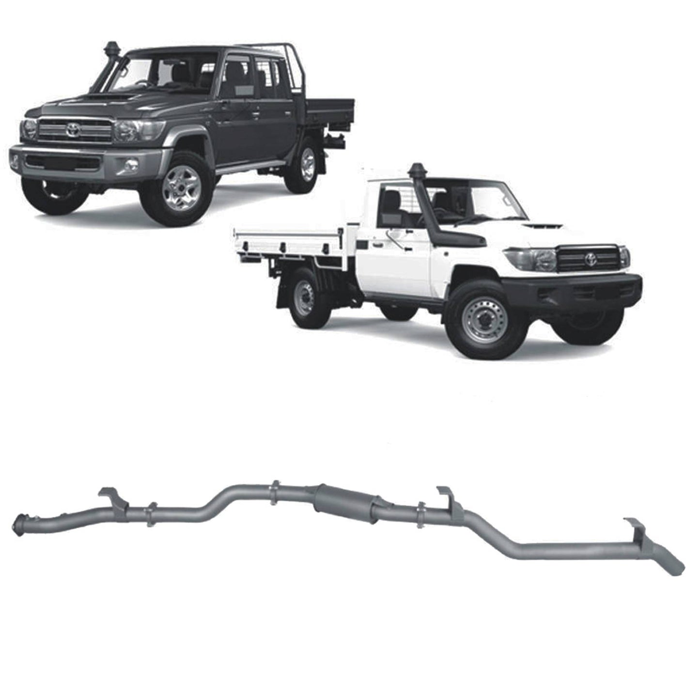 70 Series Land Cruiser Extreme Duty Exhaust - 79 Series Single and Dual Cab (11/2016 - On)