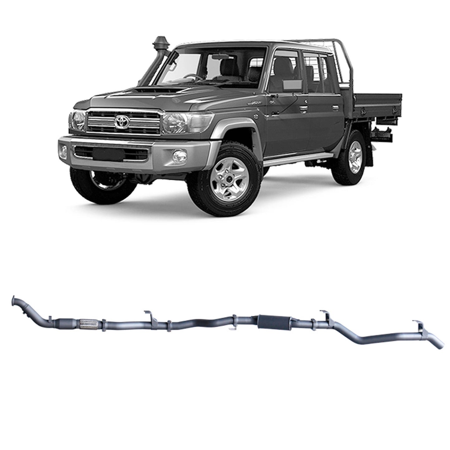 Toyota Land Cruiser Redback Extreme Duty Exhaust for Toyota Landcruiser 79 Series Double Cab (01/2012 - 10/2016)