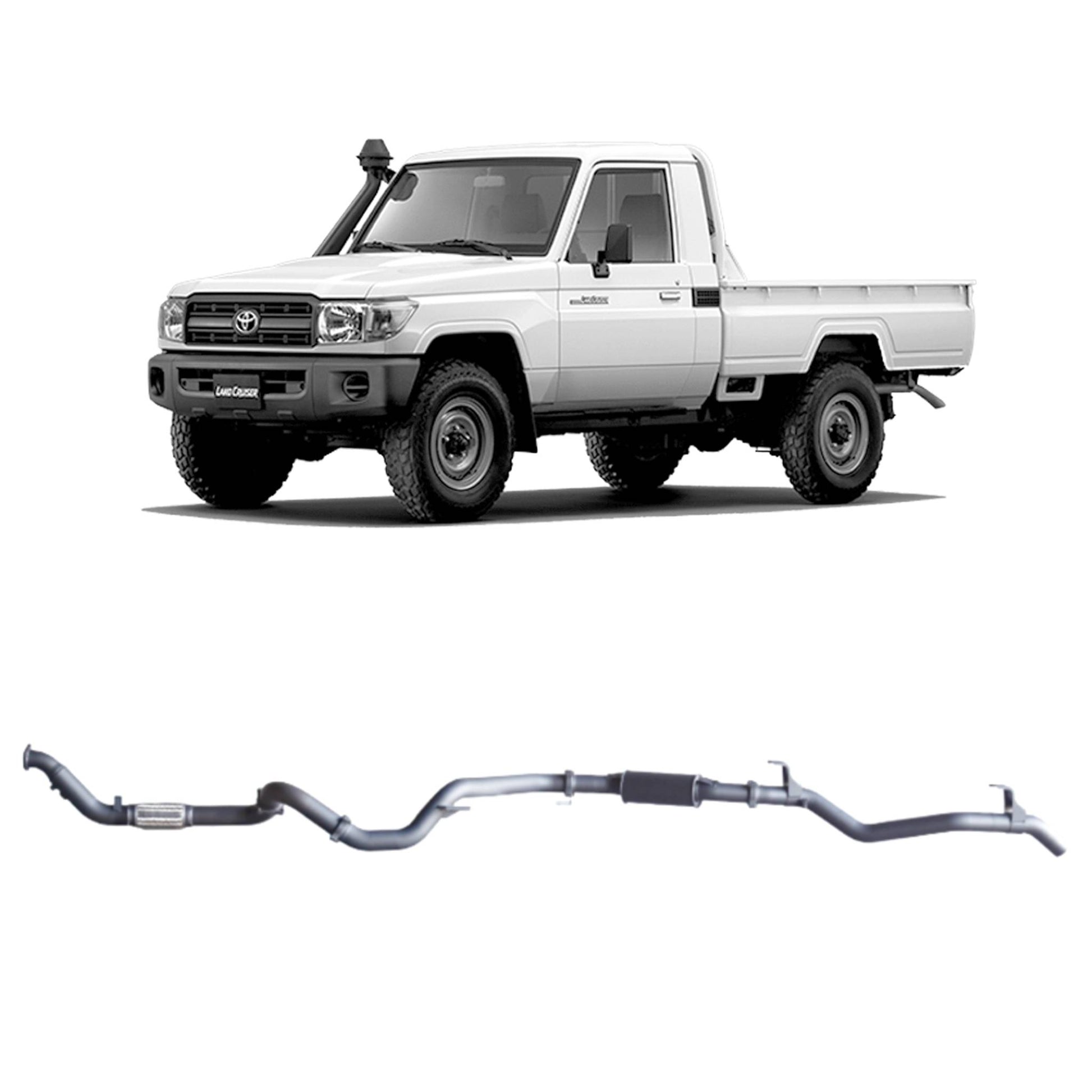 Extreme Duty 3" Turbo Back Exhaust for the Toyota LandCruiser 79 Series Single Cab (03/2007 - 10/2016)