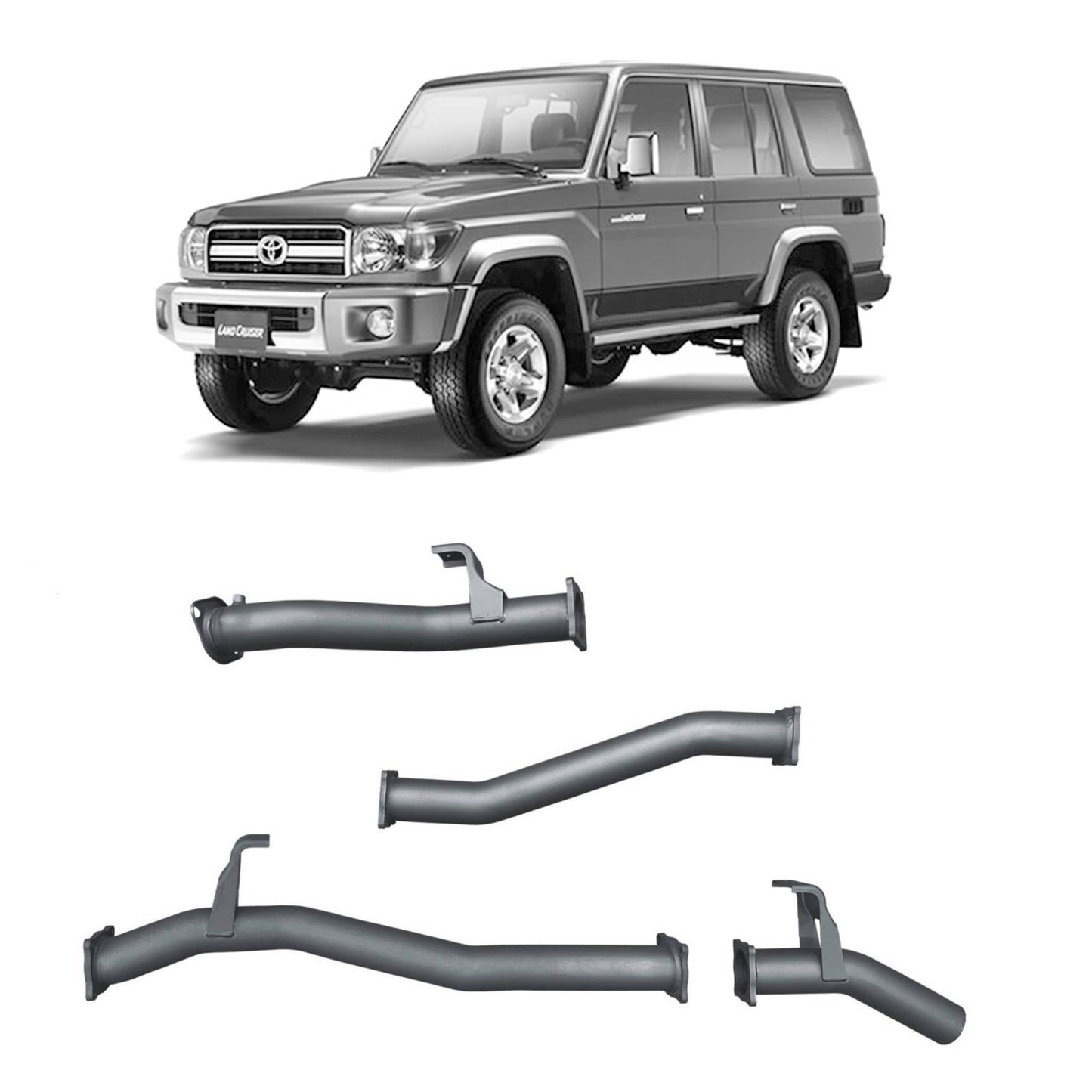 Extreme Duty 3" DPF Back Exhaust for the Toyota LandCruiser 76 Series Wagon (09/2016 - On) (view 2)
