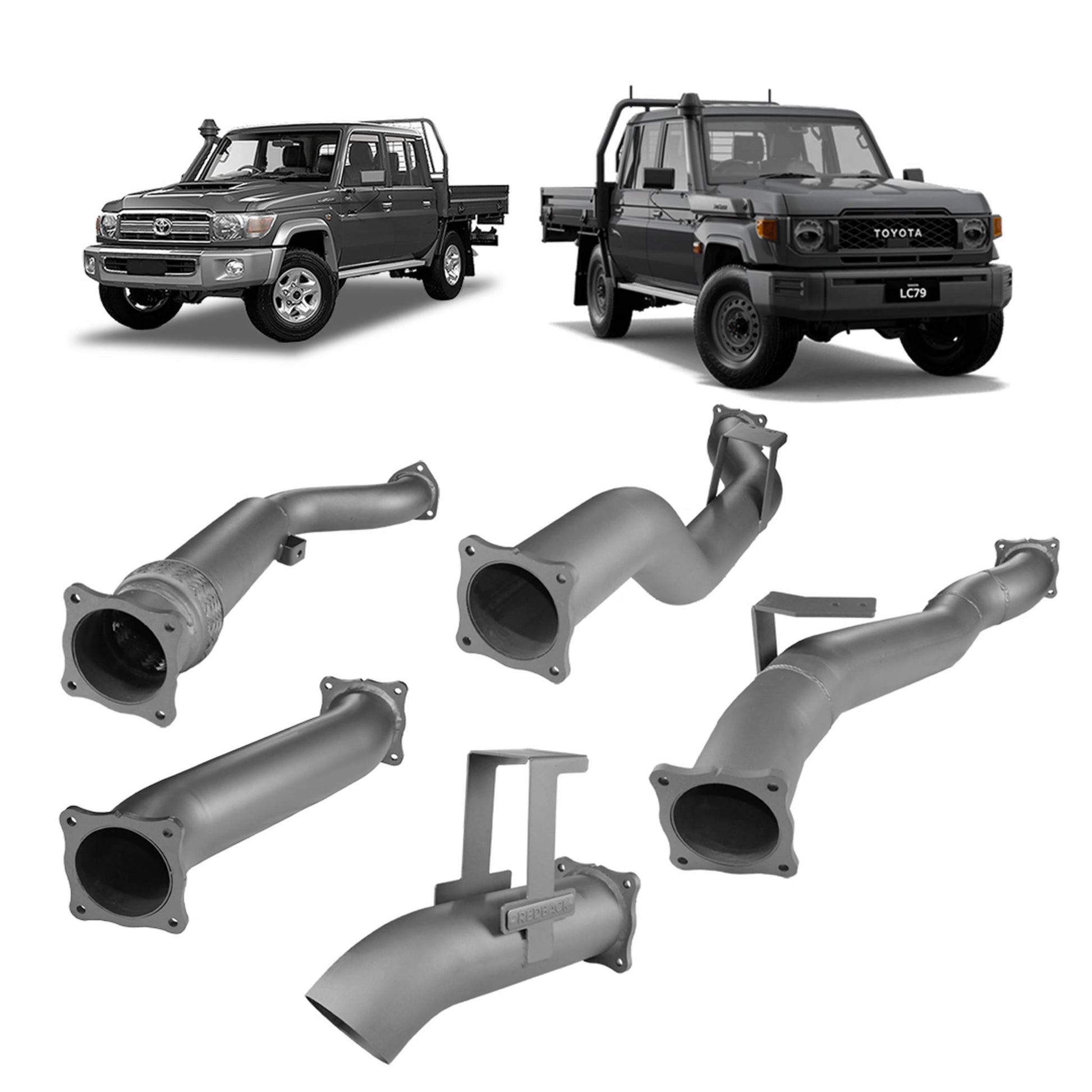 Extreme Duty 4" Turbo Back Exhaust for the Toyota LandCruiser 79 Series Dual Cab (2012 - 2024) (view 2)