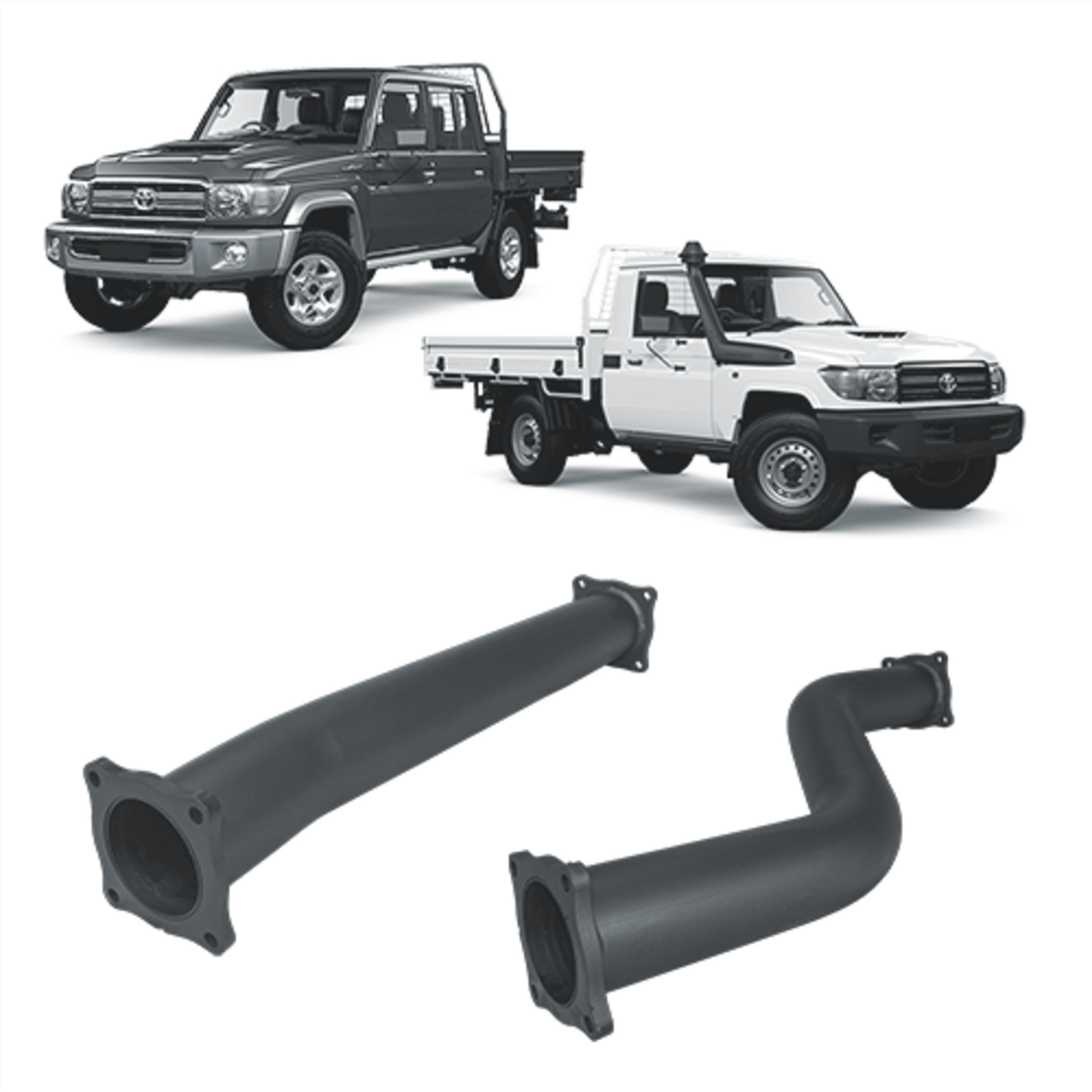 Extreme Duty 3" Turbo Back Exhaust for the Toyota LandCruiser 79 Series Dual Cab w/ Auxiliary Fuel Tank (view 6)