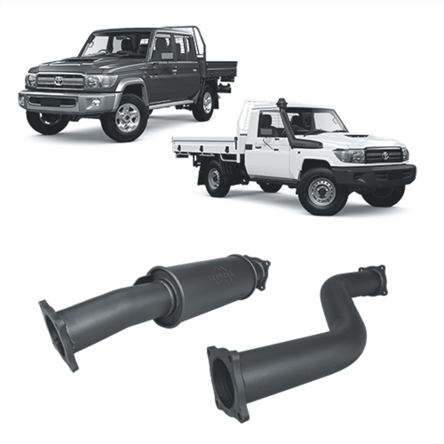Extreme Duty 3" DPF Back Exhaust - 79 Series w/ Auxiliary Fuel Tank (11/2016 - On)